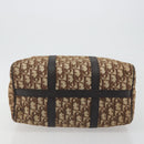 Christian Dior Trotter Canvas Hand Bag Brown Gold Auth 196736-9