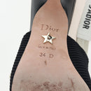 Christian Dior Slingback Pumps Leather Black Auth 196738M-12