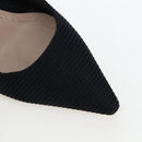 Christian Dior Slingback Pumps Leather Black Auth 196738M-18