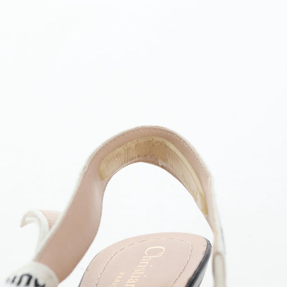 Christian Dior Slingback Pumps Leather Black Auth 196738M