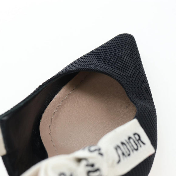 Christian Dior Slingback Pumps Leather Black Auth 196738M