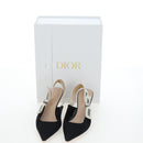 Christian Dior Slingback Pumps Leather Black Auth 196738M-29