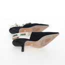 Christian Dior Slingback Pumps Leather Black Auth 196738M-6