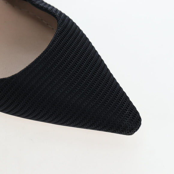 Christian Dior Slingback Pumps Leather Black Auth 196738M