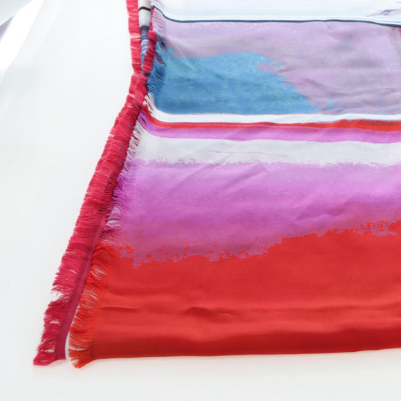 CHANEL COCO Mark Scarf Silk Purple CC Auth 196740V