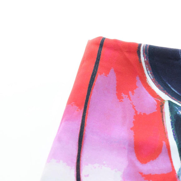 CHANEL COCO Mark Scarf Silk Purple CC Auth 196740V
