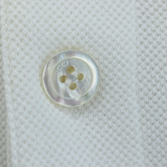 GUCCI Polo Shirt Short-Sleeved T-Shirt Cotton S White Auth 196745M