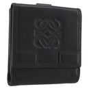 LOEWE Anagram Wallet Leather Black Silver Auth 196748V-1