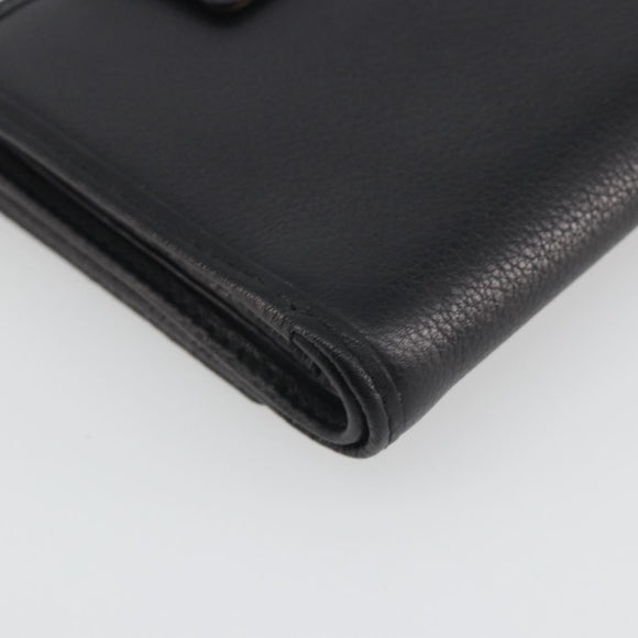 LOEWE Anagram Wallet Leather Black Silver Auth 196748V