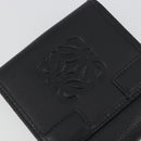 LOEWE Anagram Wallet Leather Black Silver Auth 196748V-12