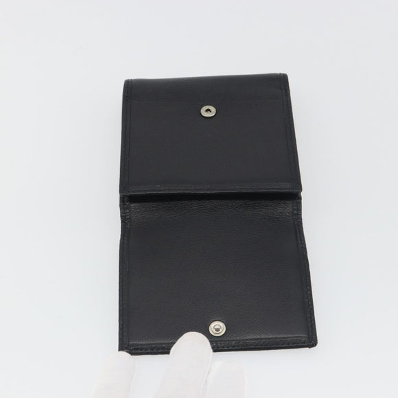 LOEWE Anagram Wallet Leather Black Silver Auth 196748V
