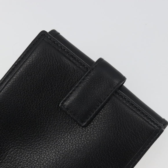 LOEWE Anagram Wallet Leather Black Silver Auth 196748V