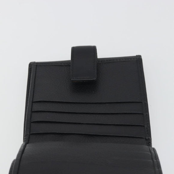 LOEWE Anagram Wallet Leather Black Silver Auth 196748V