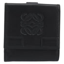 LOEWE Anagram Wallet Leather Black Silver Auth 196748V-2