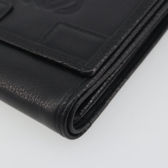 LOEWE Anagram Wallet Leather Black Silver Auth 196748V