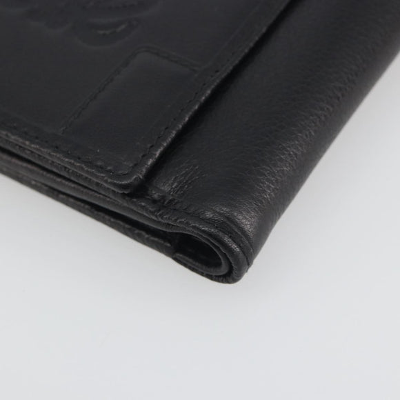 LOEWE Anagram Wallet Leather Black Silver Auth 196748V