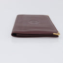 CARTIER Must Line Wallet Leather 4 Set Bordeaux Gold Auth 196752-10