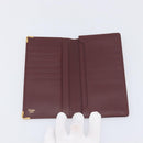 CARTIER Must Line Wallet Leather 4 Set Bordeaux Gold Auth 196752-11