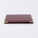 CARTIER Must Line Wallet Leather 4 Set Bordeaux Gold Auth 196752-14