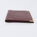 CARTIER Must Line Wallet Leather 4 Set Bordeaux Gold Auth 196752-16