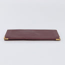CARTIER Must Line Wallet Leather 4 Set Bordeaux Gold Auth 196752-18