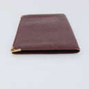 CARTIER Must Line Wallet Leather 4 Set Bordeaux Gold Auth 196752-19
