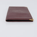 CARTIER Must Line Wallet Leather 4 Set Bordeaux Gold Auth 196752-20