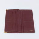 CARTIER Must Line Wallet Leather 4 Set Bordeaux Gold Auth 196752-21