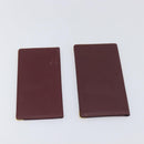 CARTIER Must Line Wallet Leather 4 Set Bordeaux Gold Auth 196752-3