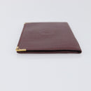 CARTIER Must Line Wallet Leather 4 Set Bordeaux Gold Auth 196752-5