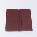 CARTIER Must Line Wallet Leather 4 Set Bordeaux Gold Auth 196752-7