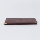 CARTIER Must Line Wallet Leather 4 Set Bordeaux Gold Auth 196752-8