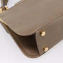 Salvatore Ferragamo Gancini Hand Bag Leather 2way Beige Gold Auth 196761-10