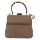 Salvatore Ferragamo Gancini Hand Bag Leather 2way Beige Gold Auth 196761-13
