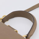 Salvatore Ferragamo Gancini Hand Bag Leather 2way Beige Gold Auth 196761-14