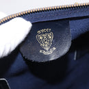 GUCCI GG Supreme Sherry Line Boston Bag PVC Navy Gold Auth 196762A-17