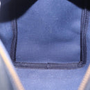 GUCCI GG Supreme Sherry Line Boston Bag PVC Navy Gold Auth 196762A-20