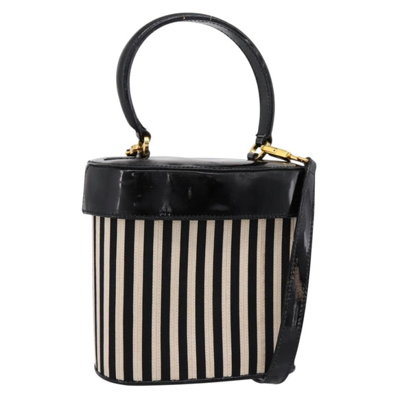 Salvatore Ferragamo Gancini Hand Bag Patent leather 2way Black Gold Auth 196764