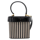 Salvatore Ferragamo Gancini Hand Bag Patent leather 2way Black Gold Auth 196764-2