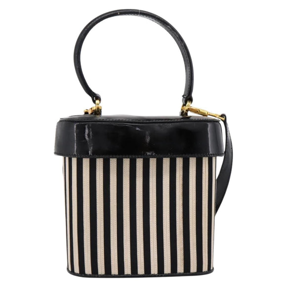 Salvatore Ferragamo Gancini Hand Bag Patent leather 2way Black Gold Auth 196764