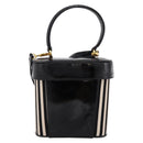 Salvatore Ferragamo Gancini Hand Bag Patent leather 2way Black Gold Auth 196764-3