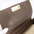 Salvatore Ferragamo Gancini Hand Bag Canvas 2way Beige Gold Auth 196765-22