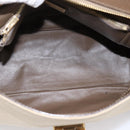 Salvatore Ferragamo Gancini Hand Bag Canvas 2way Beige Gold Auth 196765-10