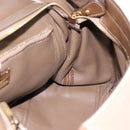 Salvatore Ferragamo Gancini Hand Bag Canvas 2way Beige Gold Auth 196765-24