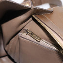 Salvatore Ferragamo Gancini Hand Bag Canvas 2way Beige Gold Auth 196765-26