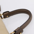 Salvatore Ferragamo Gancini Hand Bag Canvas 2way Beige Gold Auth 196765-15