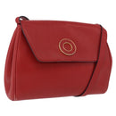 CELINE Shoulder Bag Leather Red Gold Auth 196766A-1