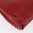CELINE Shoulder Bag Leather Red Gold Auth 196766A-12