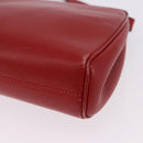 CELINE Shoulder Bag Leather Red Gold Auth 196766A-13