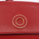 CELINE Shoulder Bag Leather Red Gold Auth 196766A-14